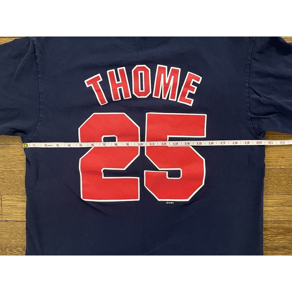 VTG Cleveland Indians Single Stitch T Shirt Thome #25 Tag Size Large- Medium Fit - Picture 8 of 11